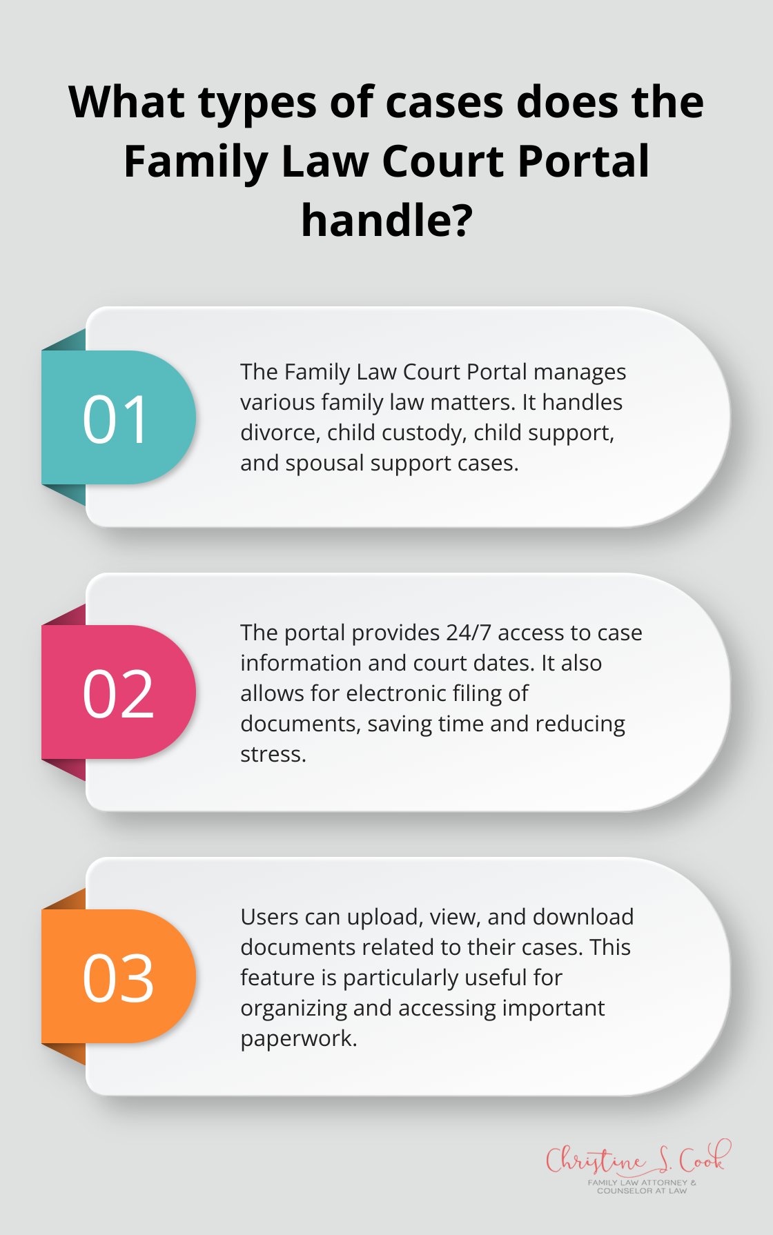 Infographic: What types of cases does the Family Law Court Portal handle?