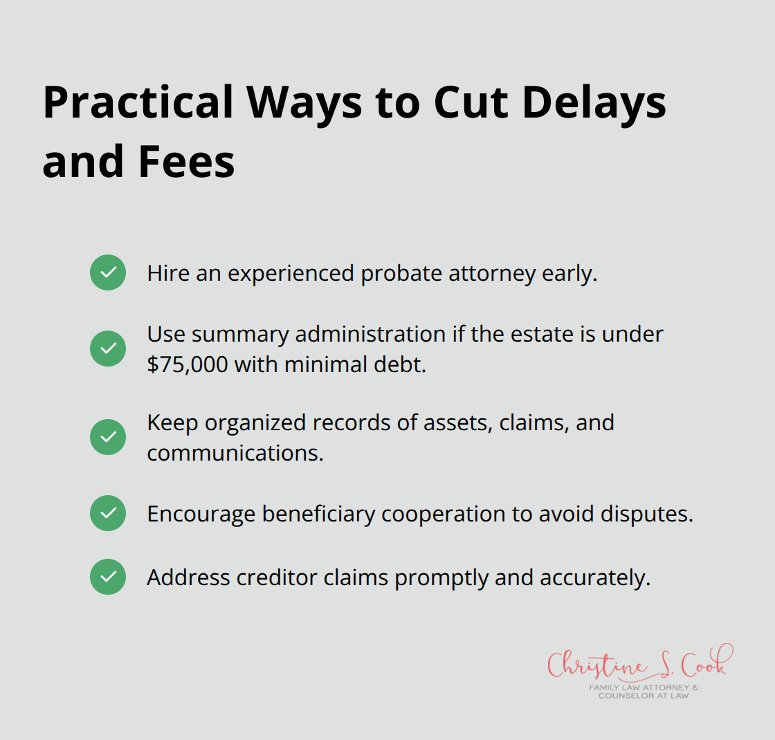 Checklist of strategies to reduce Florida probate time and costs - Florida probate process