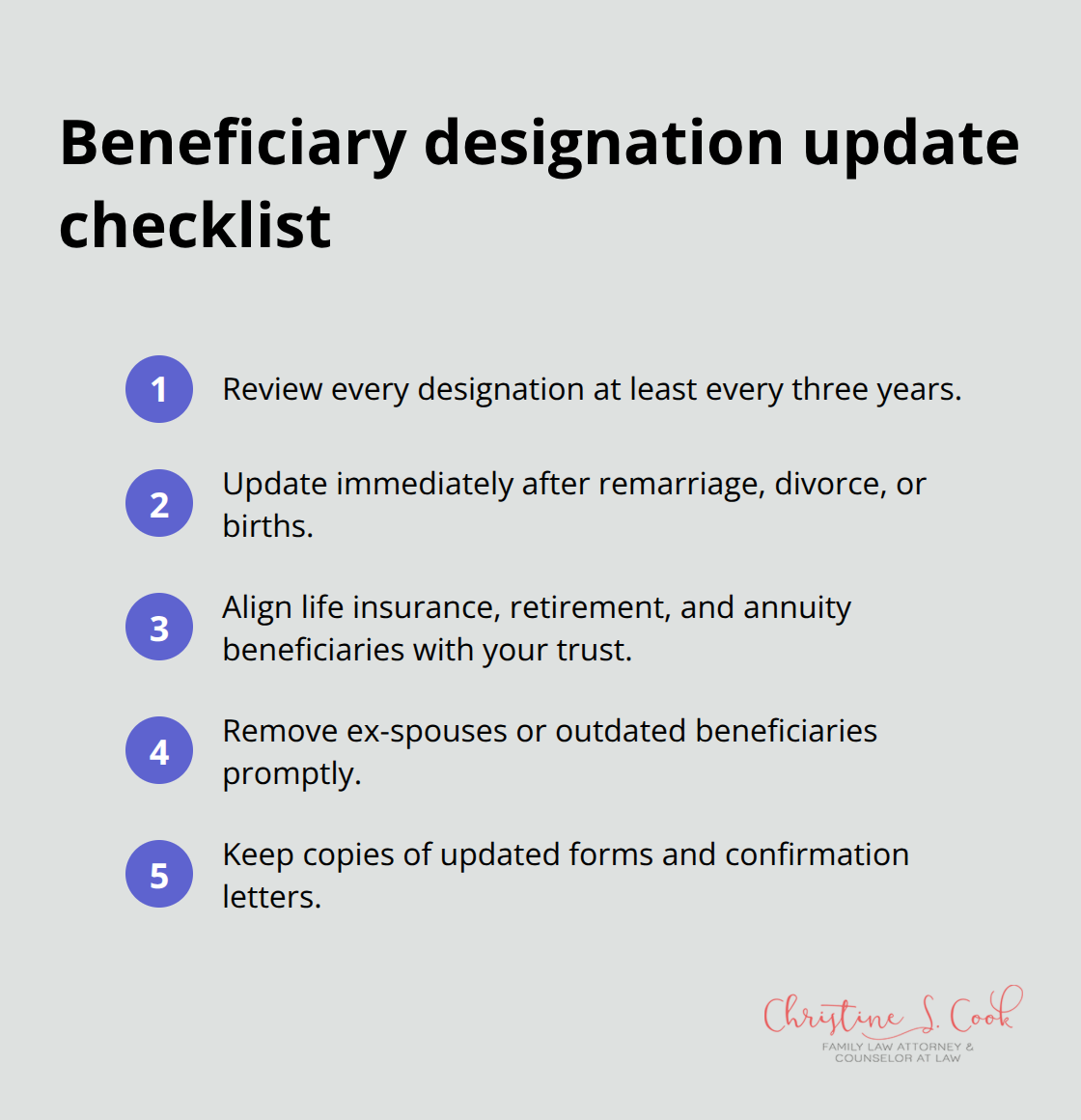 Quick actions to align beneficiaries with your blended family estate plan - Florida blended family planning