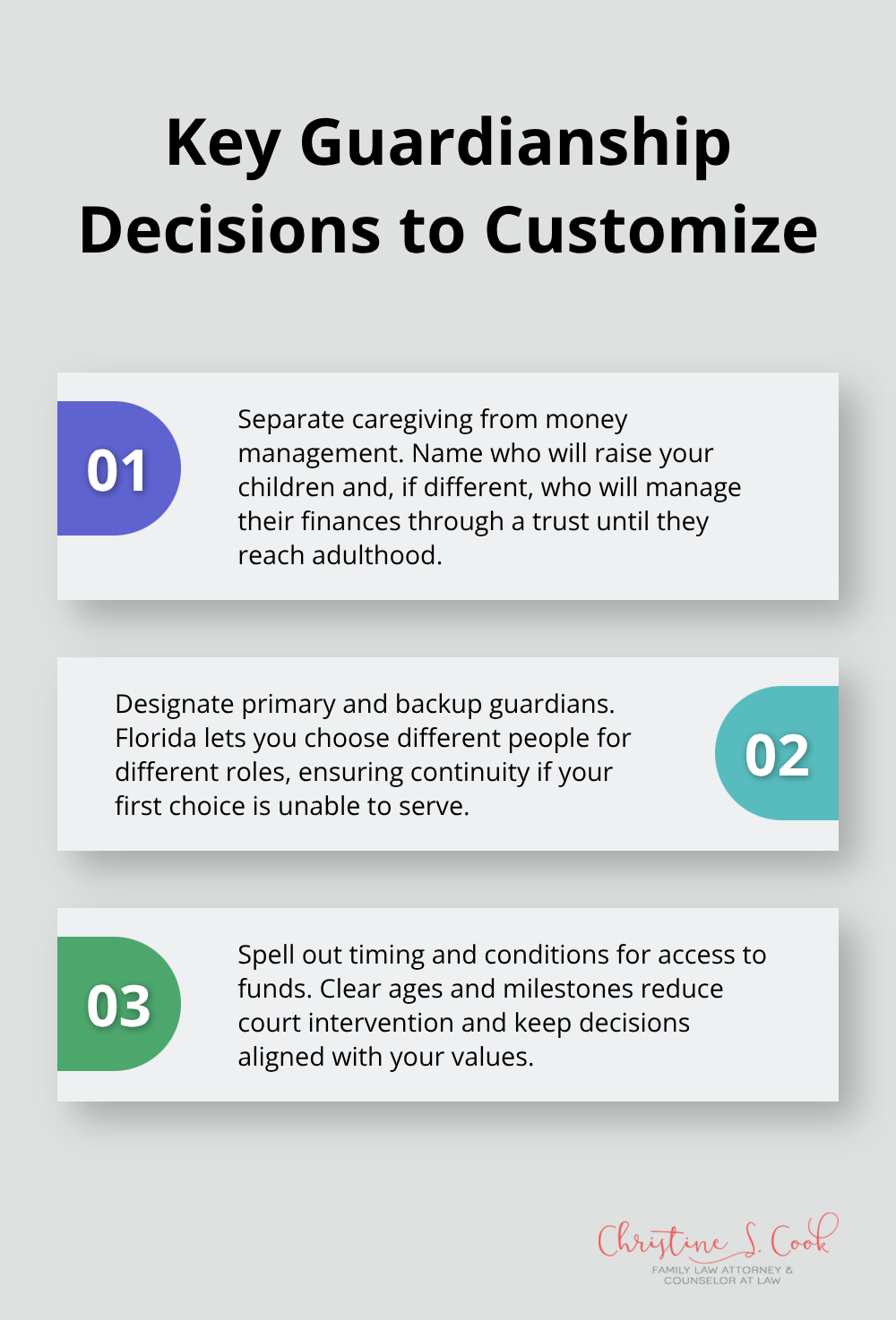 Three essential guardianship decisions for Florida estate plans
